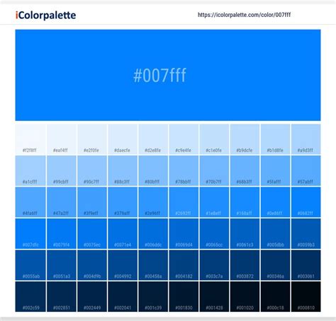 Color space information #007fff | 007fff. Similar Pantone Color name Information, Color Schemes ...