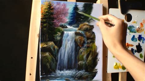 How to Paint Waterfall With Acrylics Lesson 2 ( PART 2) - YouTube