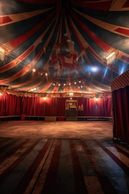 Premium Photo | Circus tent interior with empty seats and spotlights ...