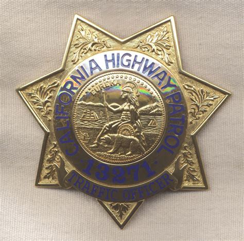 Rejected Issue California Highway Patrol (CHP) Badge: Flying Tiger ...