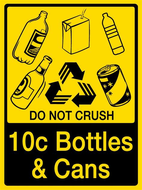 10c Bottles & Cans Sign (black & yellow)