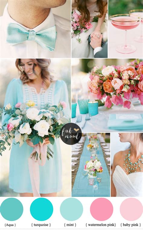 Shades Of Pink And Turquoise Wedding Color Palette ...