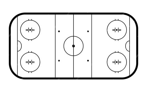 Premium Vector | Ice hockey rink, top view. hockey field outline isolated on white background ...