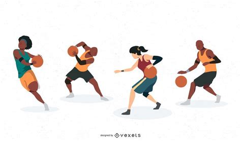 Basketball Player Characters Vector Download | Basketball players ...