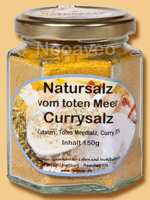 Totes Meer Salz mit Curry, Kräutersalz mit feiner Currynote | Edle Salze