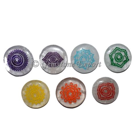 Color Chakra Healing Symbol Set - Engraved Chakra Set