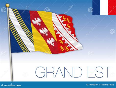 Grand Est Regional Flag, France, Vector Illustration Stock Vector - Illustration of europe ...