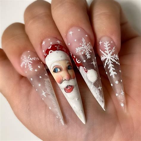 Pale Pink Christmas Acrylic Nails / Newchic offer quality christmas ...