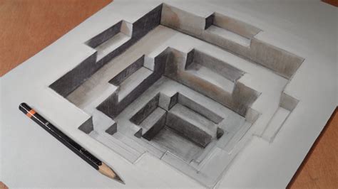 Drawing Awesome 3D Hole, Long Version - YouTube