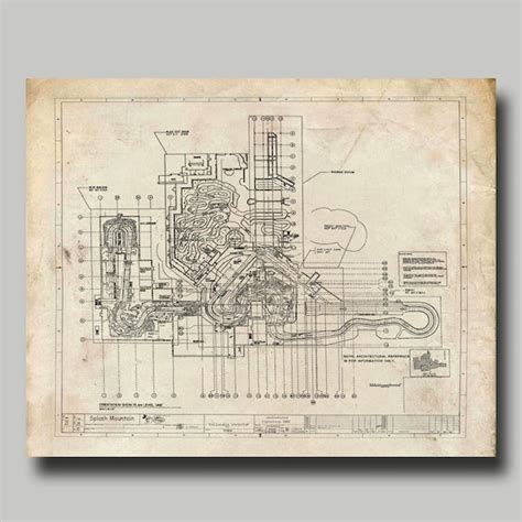 Disney World Splash Mountain Blueprint Disney | Etsy