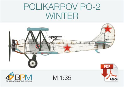 Polikarpov PO-2 winter - Papercraft airplane – Lobster's Papercrafts