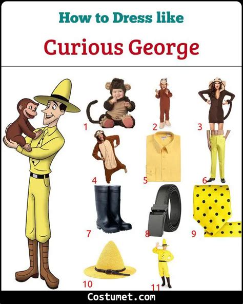 Curious George and The Man in the Yellow Hat Costume for Halloween