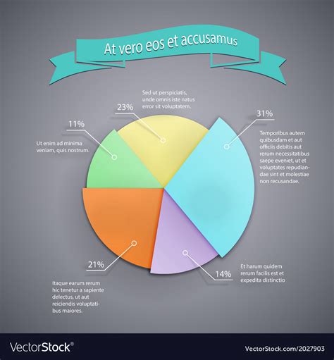 Business pie chart template Royalty Free Vector Image