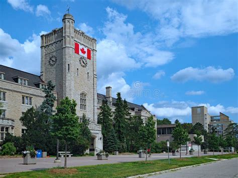 University Building with Canadian Flag Stock Image - Image of building, campus: 128731967