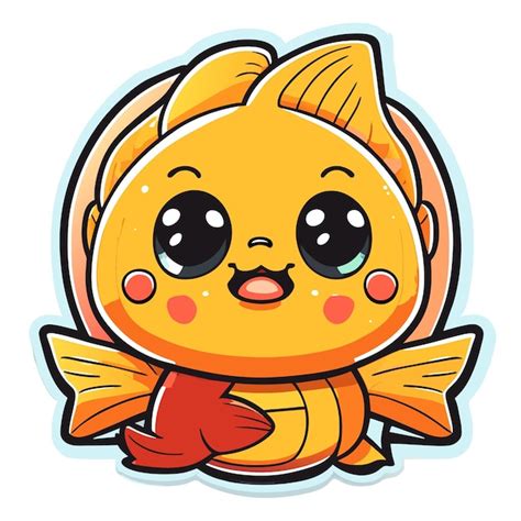 Premium Vector | Fish cartoon character sticker