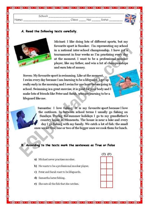 SPORTS / LEISURE ACTIVITIES - ESL worksheet by Rosario Pacheco