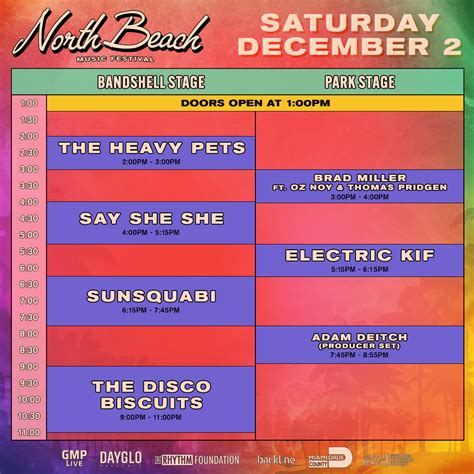 SCHEDULE - North Beach Music Festival