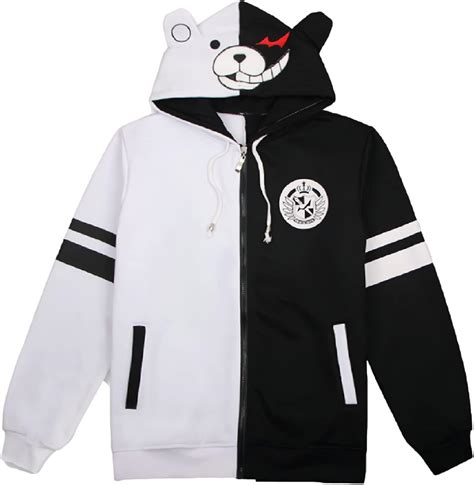 Buy GK-O Anime Monokuma Black White Bear Hoodies Anime Cosplay Costume Zipper Unisex Jacket ...