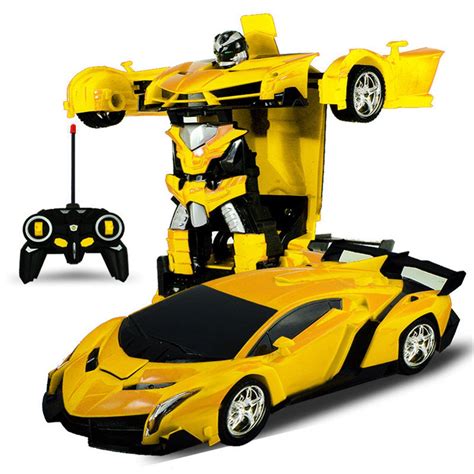 Kids RC Cars (Yellow), Transform Car Robot, One Button Transformation ...