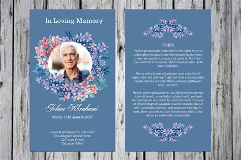 Funeral Prayer Card Template