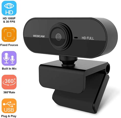 Webcam with Microphone, 1080P Full HD Webcam Laptop or Desktop, USB ...