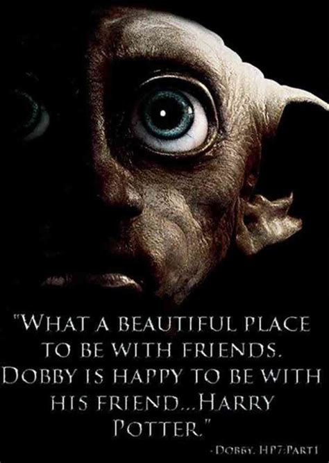 "What a beautiful place to be with friends." — Dobby (Harry Potter and the Deathly Hallows ...