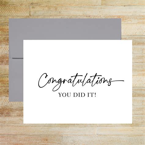 Congratulations You Did It Greeting Card Milestone Greeting - Etsy