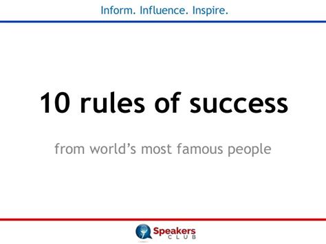 10 rules of success