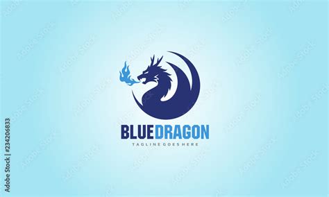 Blue Dragon - vector logo Stock Vector | Adobe Stock