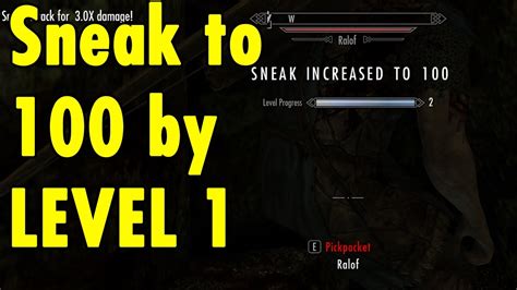 Sneak to 100 by LEVEL 1 - Skyrim Special Edition - xBeau Gaming - YouTube