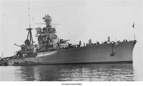 Italian heavy cruiser Zara of the Regia Marina Navy, the lead ship of ...