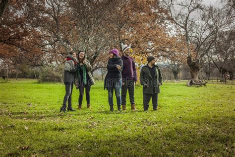 Full Shot Young Friends Walking Around the Park Stock Image - Image of full, park: 84939285