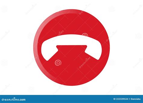 Red Phone Icon, 3d Illustration. Phone Hang Up Button Stock ...