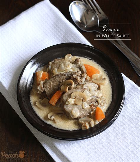 Lengua in White Sauce are melt-in-your mouth tongue slices in rich ...