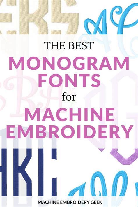 10 Best Monogram Fonts for Machine Embroidery - | Machine embroidery ...