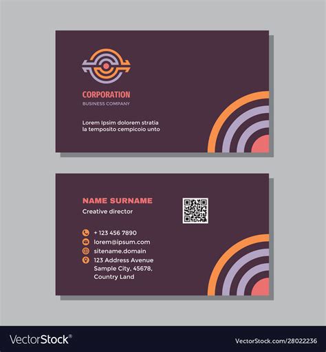 Business card template with logo - concept design Vector Image