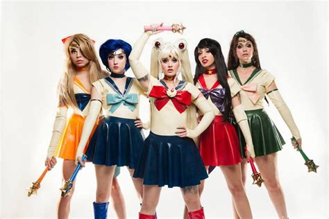 Latex Sailor Moon Group Cosplay