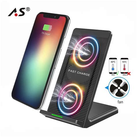 Super Fast 10W Built in Cooling Fan Qi Wireless Charger for iPhone X 8 ...