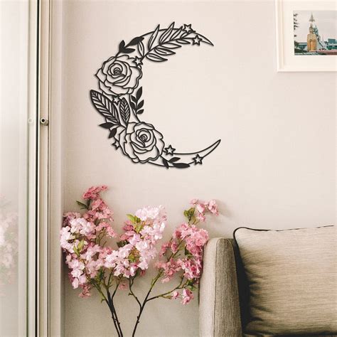 Metal Flower Wall Art,metal Wall Art,metal Flower Wall Decor,moon Wall ...