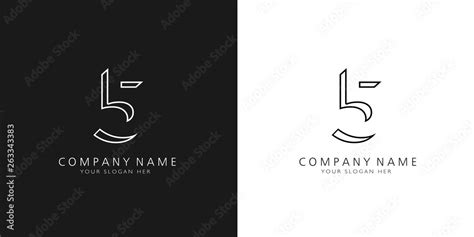 5 logo numbers modern black and white design Stock Vector | Adobe Stock