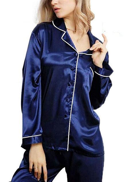 Cathery Womens ladies Silk Satin Pajamas Set Pajamas For Women Set Sleepwear Pj Gift - Walmart.com