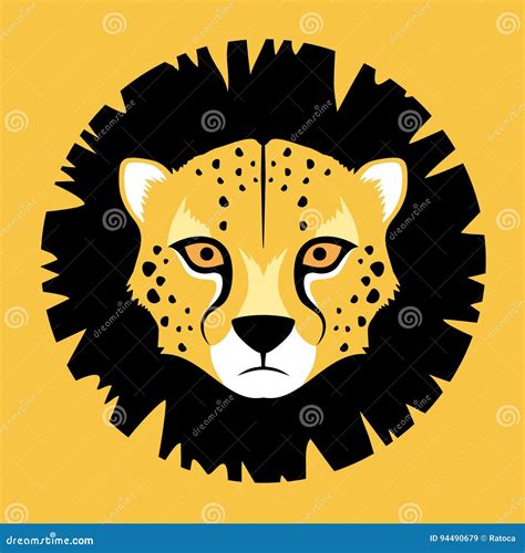 Gepard face stock vector. Illustration of africa, head - 94490679