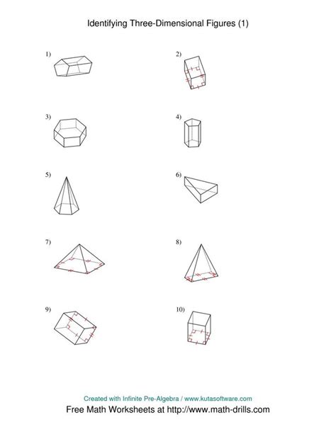 The Identifying Prisms and Pyramids (A) Math Worksheet from the ...