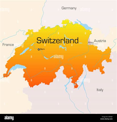 Abstract vector color map of Switzerland country Stock Photo - Alamy