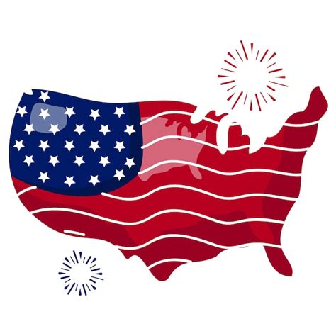 Premium Vector | 4th of July North American Map decorated with Star ...