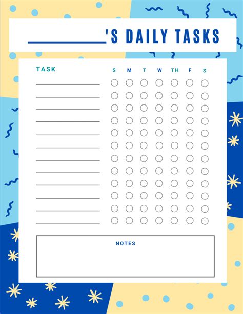 Printable Daily Task Schedule for Homeschooling and Chores