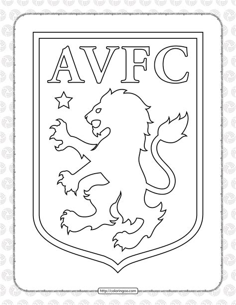 Aston Villa Football Club Logo Coloring Page | Aston villa, Football drawing, Coloring pages