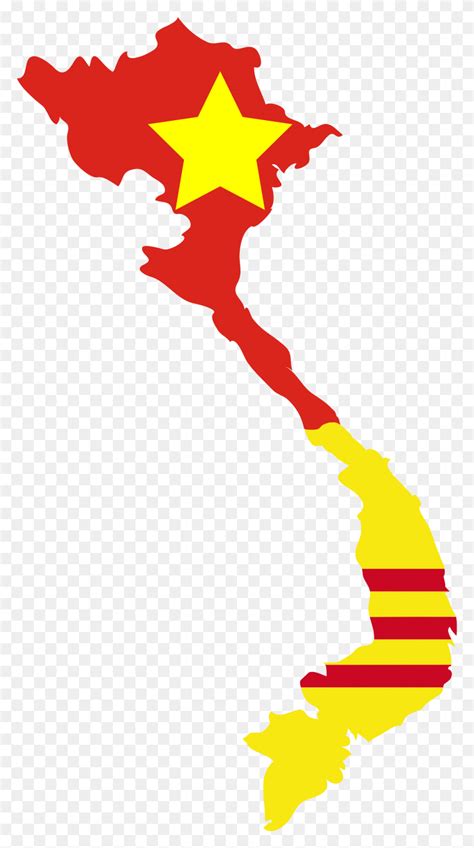 Mapa De La Bandera Del Norte De Vietnam Del Sur - Bandera Comunista Png - FlyClipart