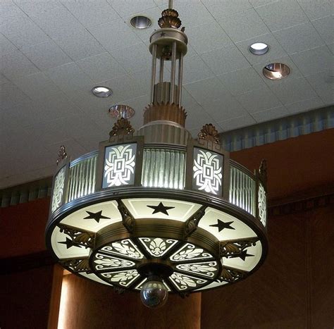 Art Deco Light Fixture, Houston City Hall | Art deco chandelier, Art ...