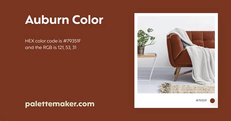 Auburn Color - HEX #79351F Meaning and Live Previews - PaletteMaker